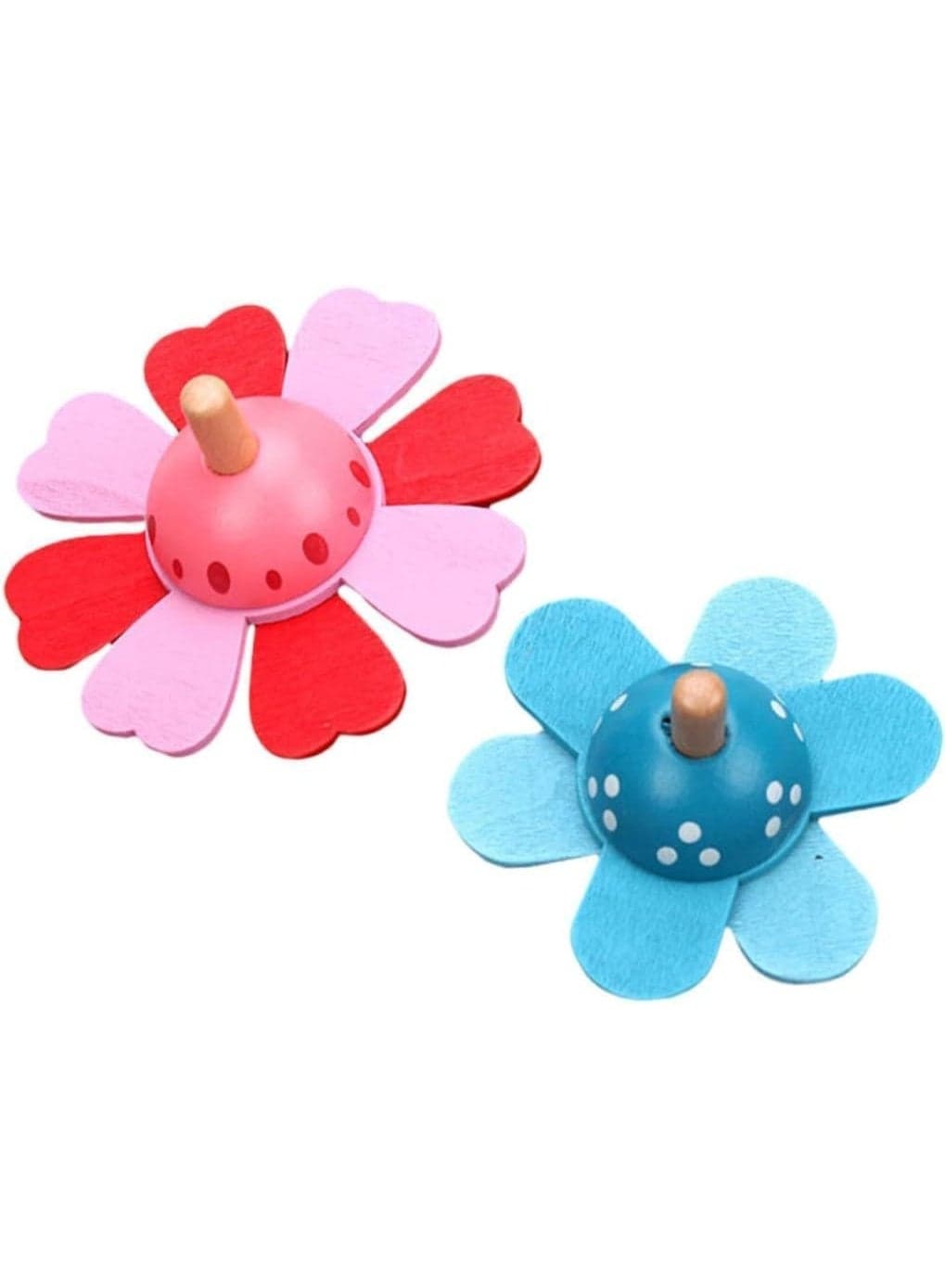 Wooden Flower Shape Rotating Toy for Kids 2 Pieces Fidget Spinners