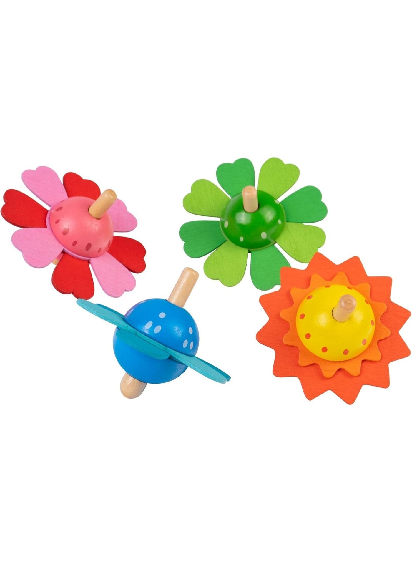 Wooden Flower Shape Rotating Toy for Kids 2 Pieces Fidget Spinners (2)