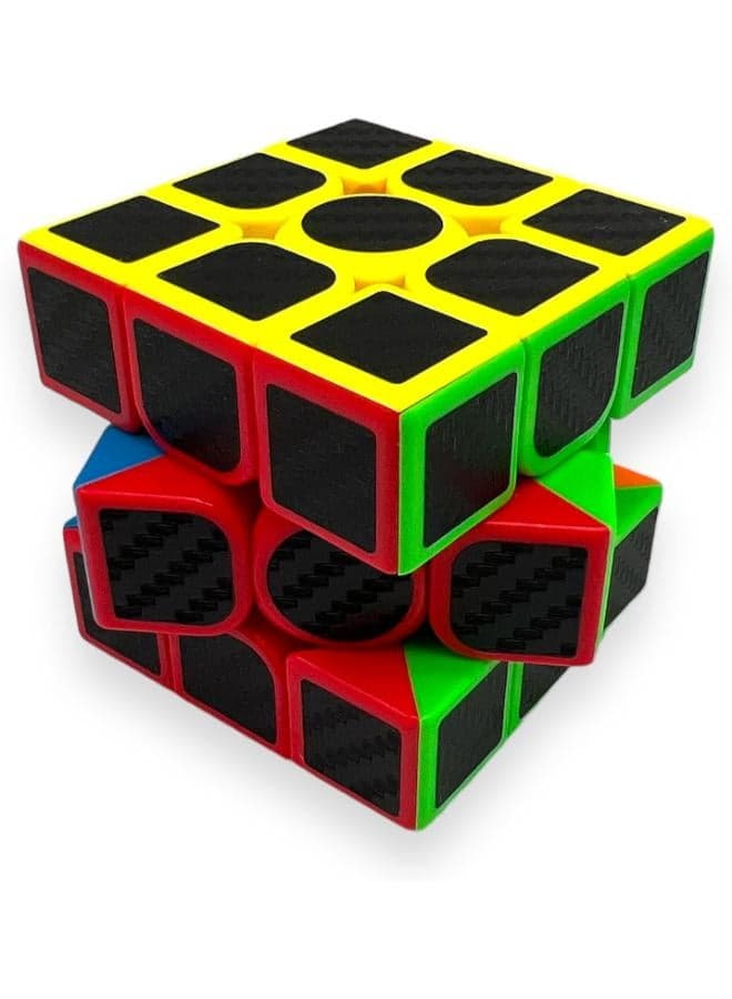 DengoToys Cabono Carbon 3x3x3 Speed Cube Magic Colorful Adhesive Cube Professional Brain Teasers (٣)