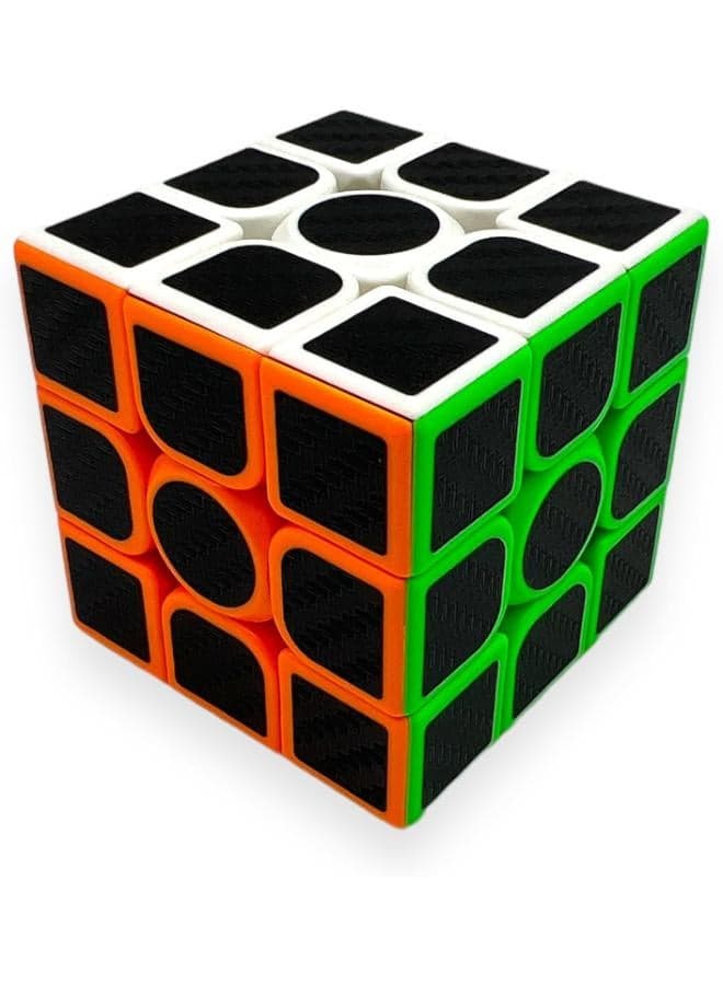 DengoToys Cabono Carbon 3x3x3 Speed Cube Magic Colorful Adhesive Cube Professional Brain Teasers (٤)