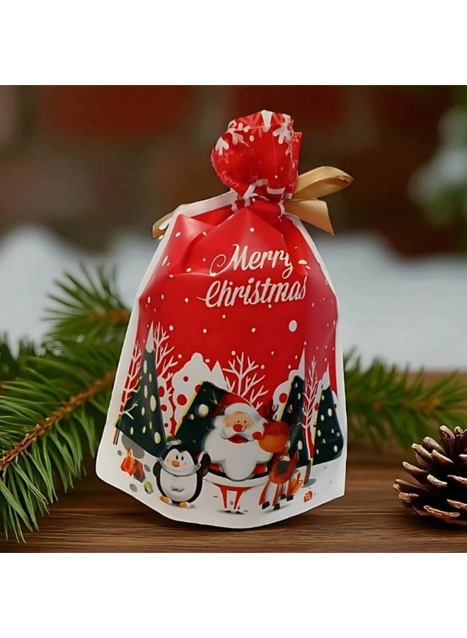 Christmas Gift Bags 10 Pack Reusable Drawstring Christmas Gift Bags Great Gift Bag for Christmas Parties (4)