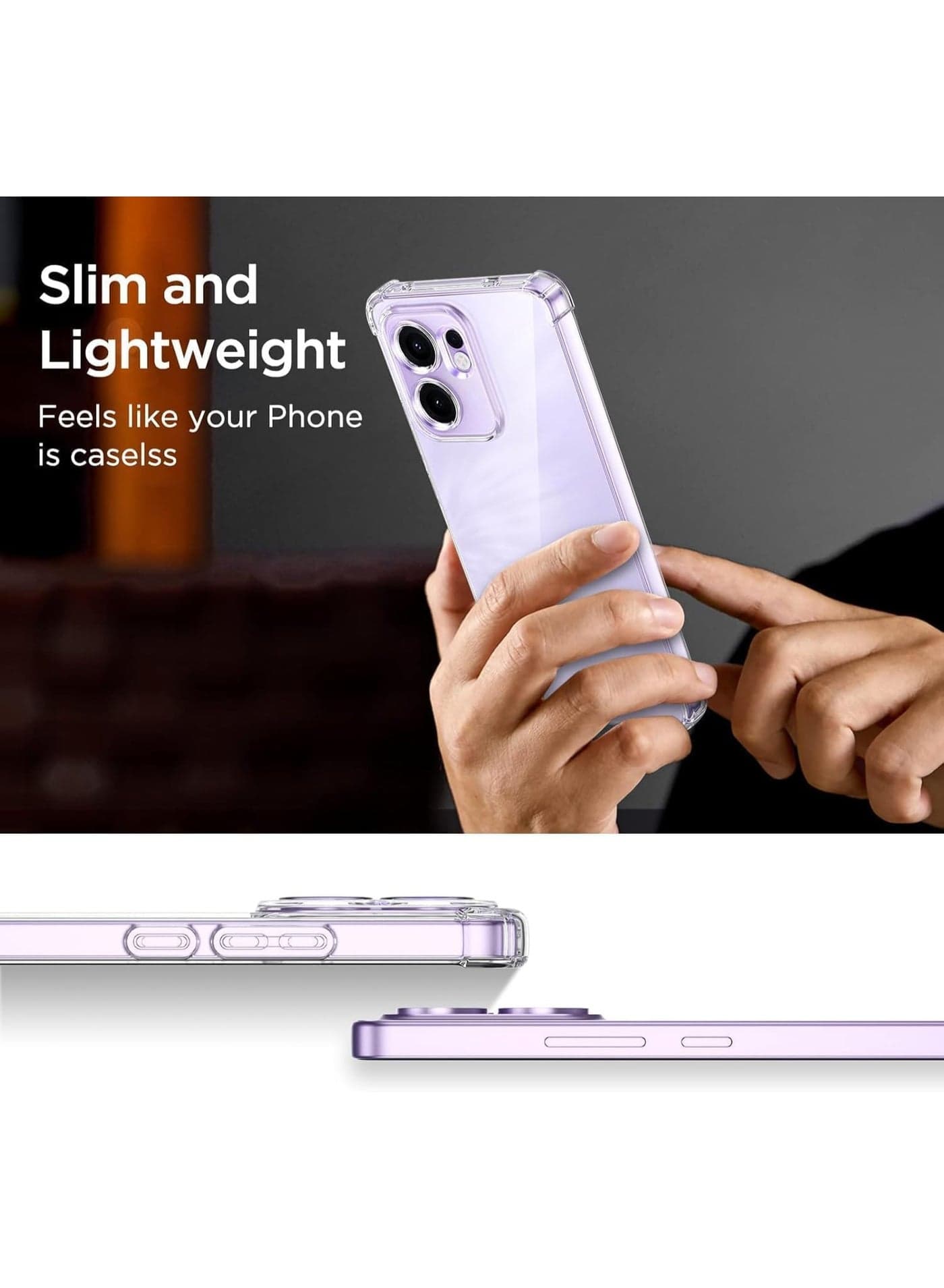 Oppo Reno 13F phone case, ultra-thin, transparent, and scratch-resistant, a soft and flexible shock-absorbing thermoplastic polyurethane cover with reinforced corners, transparent shockproof case for Oppo Reno 13F (5)