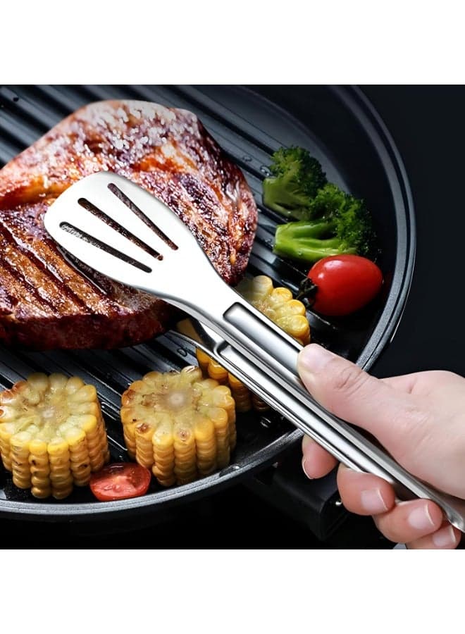 7 Inch 304 Stainless Steel Buffet Tongs for Serving Salad Fruit Cake Bread and Meat for Cooking Grilling Baking and Events Kitchen Utensils & Gadgets (٨)