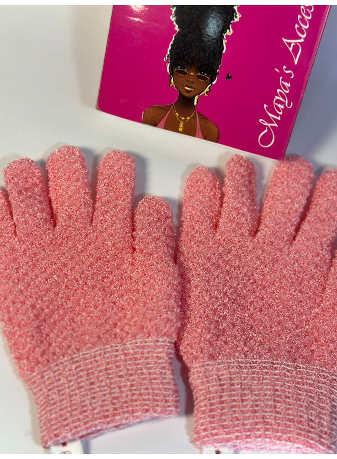 Exfoliating Gloves - Bamboo Exfoliating Bath Gloves - Bath Loofah - Body Scrub for Bath - Removes Ingrown Hairs and Dead Skin - Pair of Gloves (٢)