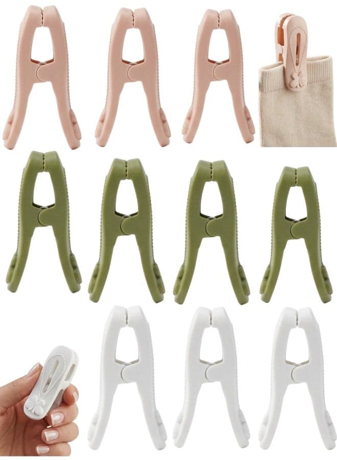 Heavy Duty Clothes Pegs with Butterfly Pattern – Strong Laundry Clips for Clothes Drying – Non Marking Clothespins for Towels, Blankets and Linens for Home and Balcony-12Pcs