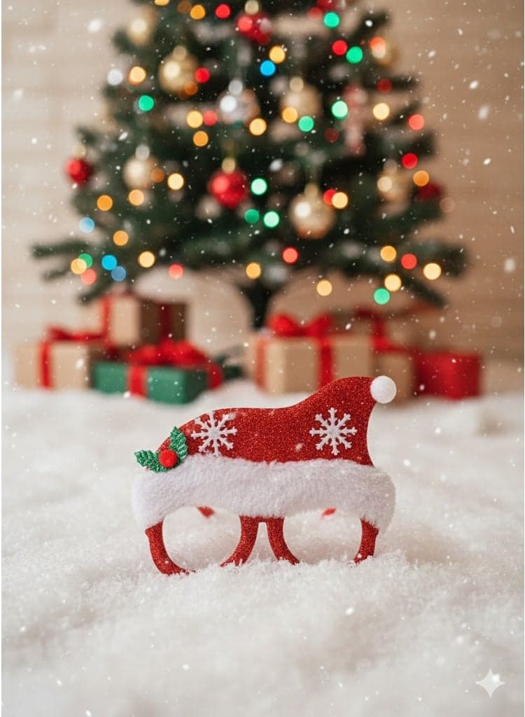 Christmas Hollow Cone Glasses – Red Home Decor Ornaments (2)