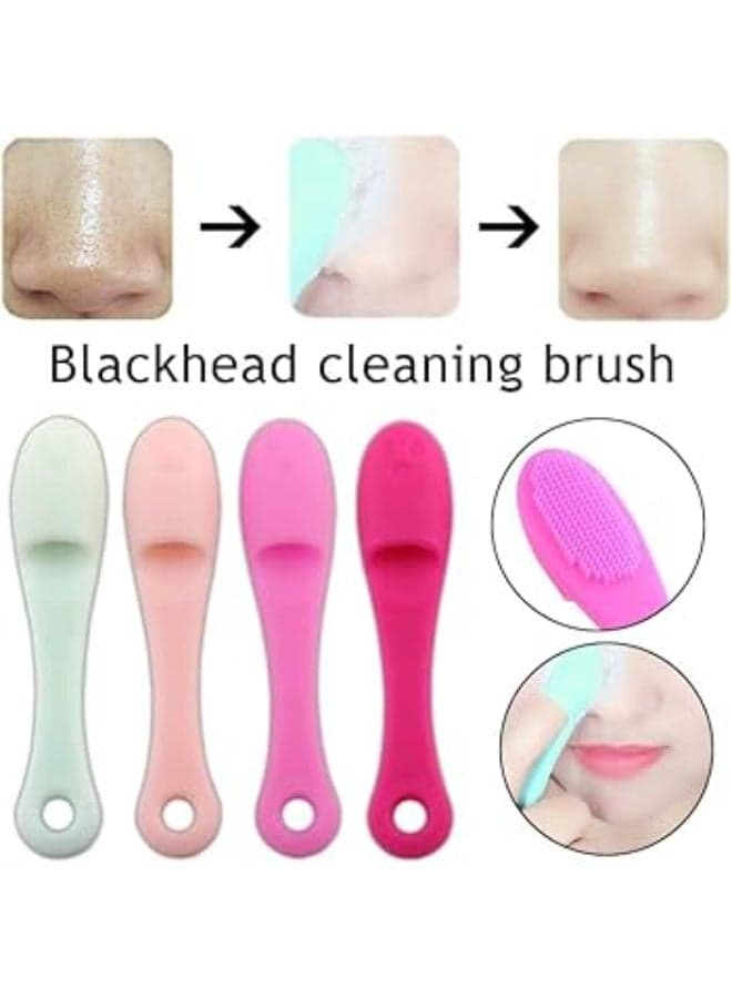 Cleaning Silicone - Versatile Face and Finger Brush for Effective Skin Care and Blackhead Extraction (3 pcs) Cleansing Brushes