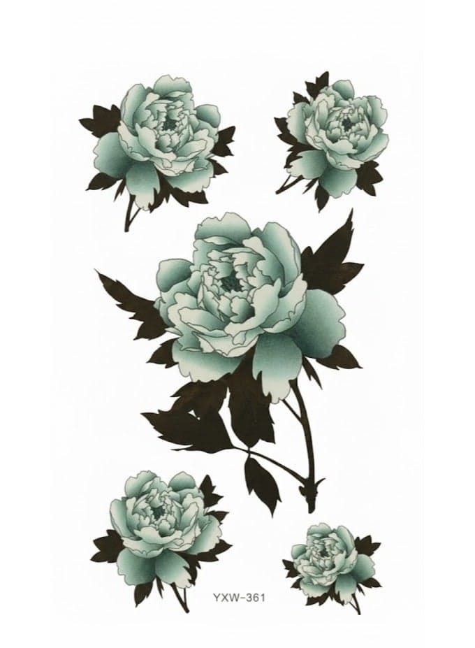 Temporary tattoo in the shape of attractive colorful flowers Makeup Tools & Accessories
