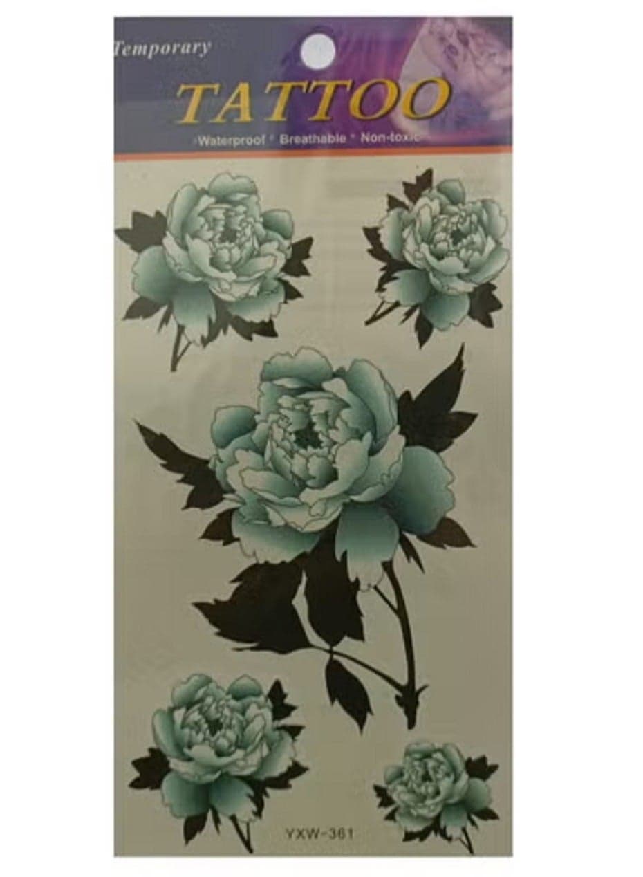 Temporary tattoo in the shape of attractive colorful flowers Makeup Tools & Accessories (٢)