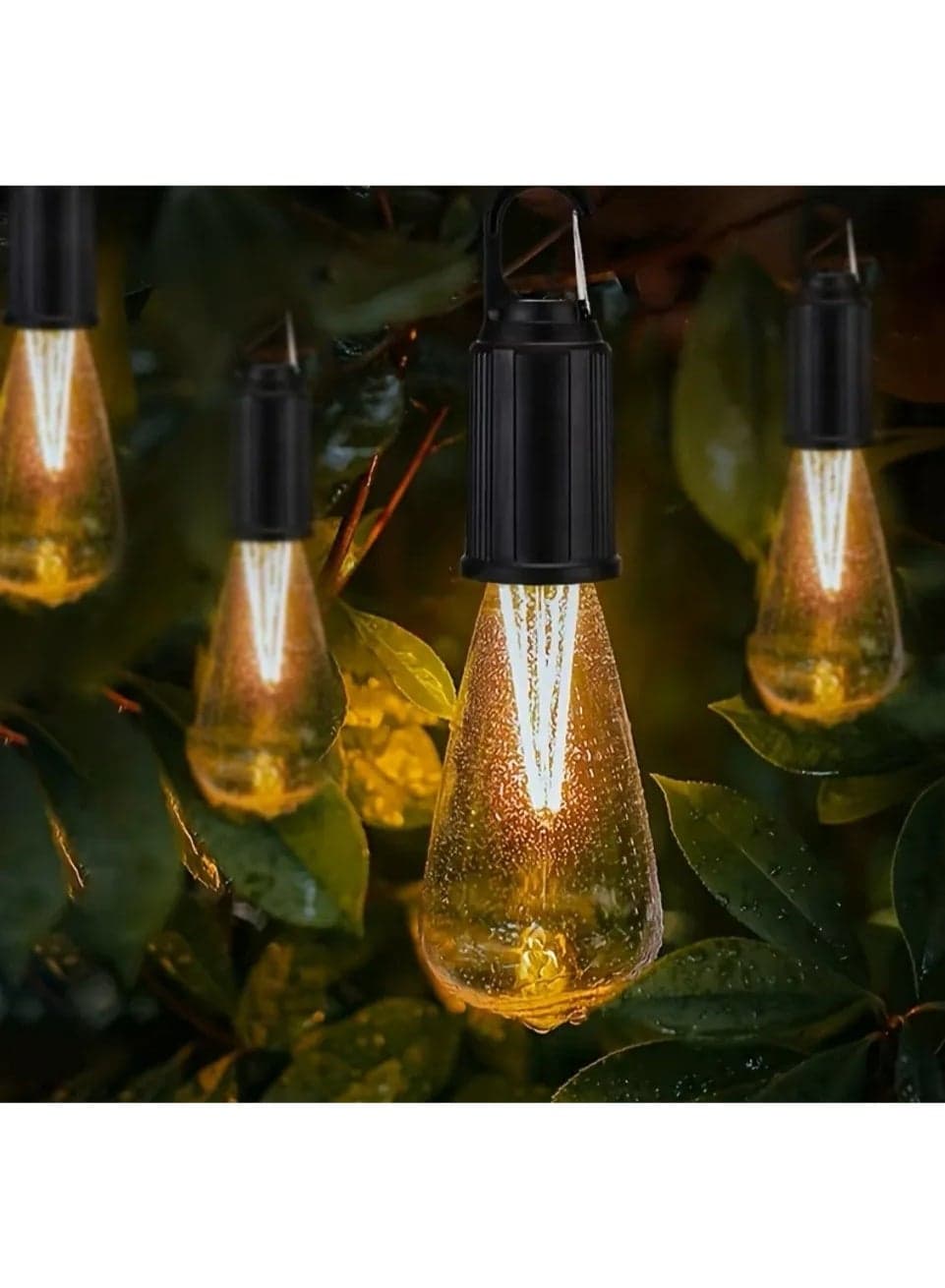 Rechargeable Solar LED Camping Lantern Light Bulb with Hanging Hook and Type-C Charging - Conical Model (٦)