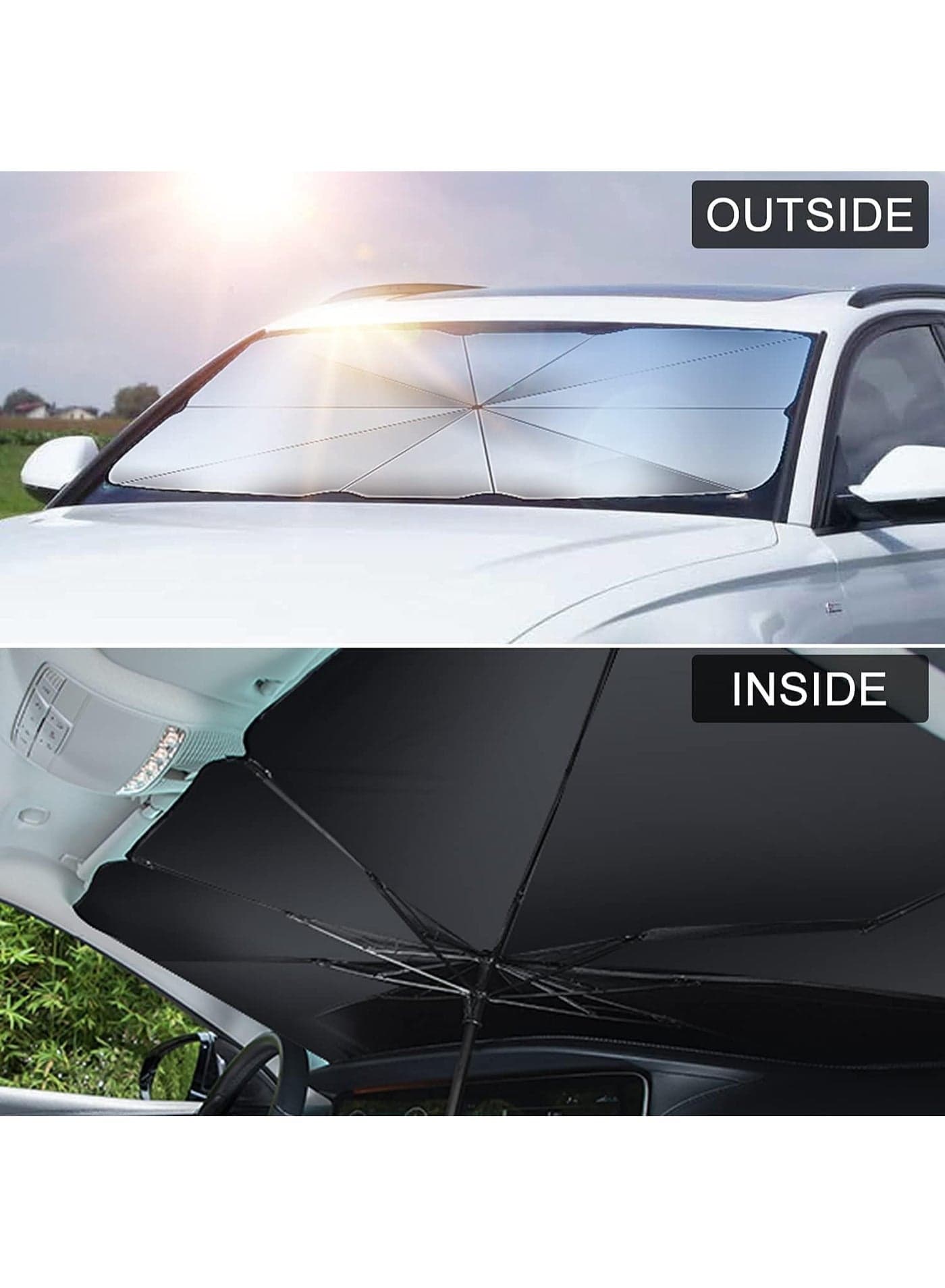 Foldable Car Windshield Sunshade Umbrella for UV and Heat Protection Sun Protection (٥)