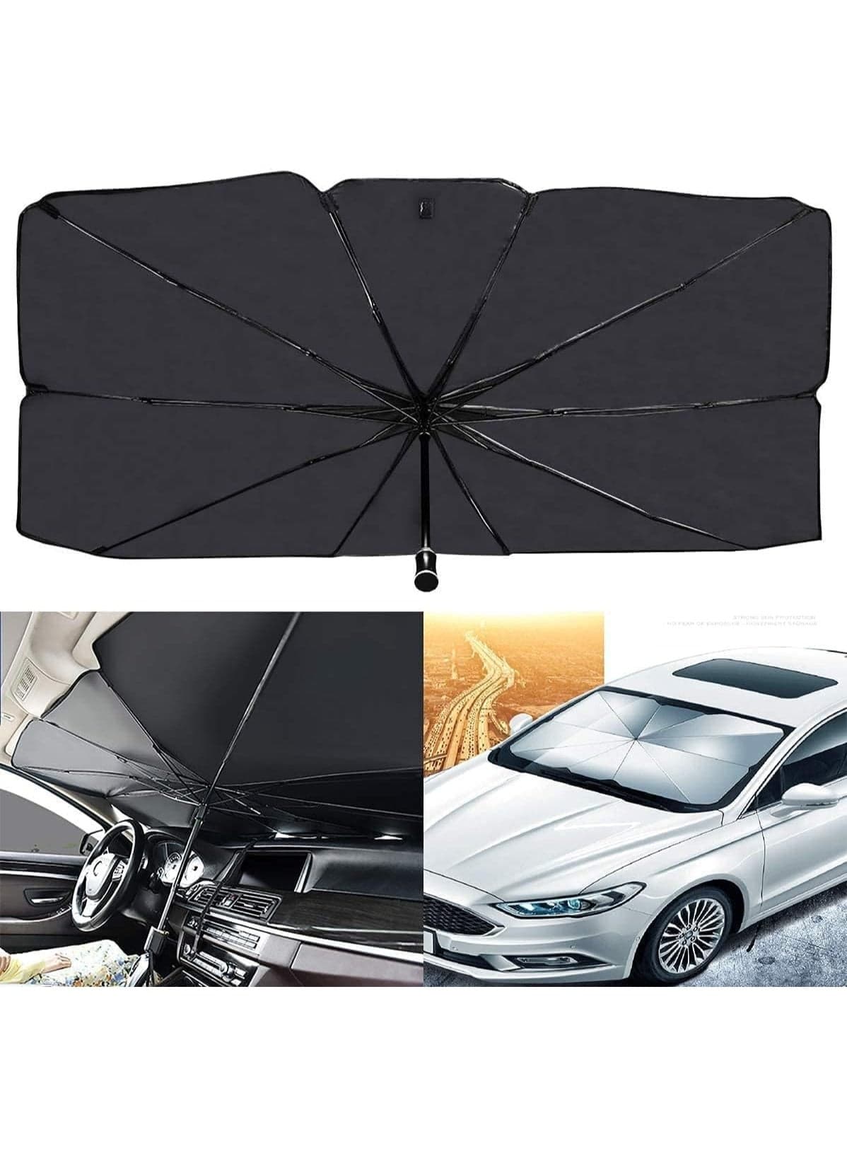 Foldable Car Windshield Sunshade Umbrella for UV and Heat Protection Sun Protection (٧)