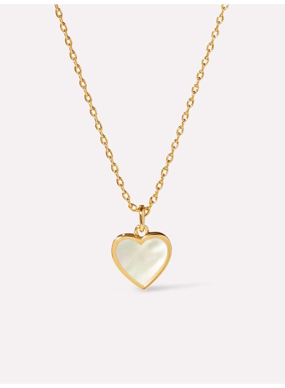 Women's Stainless Steel Heart Pendant Necklace with Gold-Tone Frame and White Shell Inlay, Elegant and Stylish Necklace for Daily Wear and Special Occasions