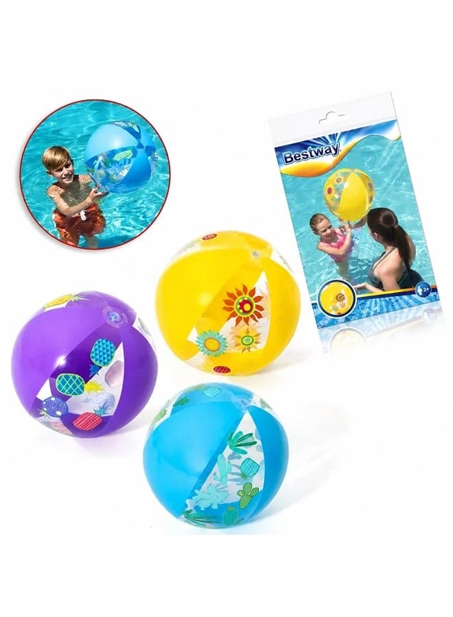 Bestway Inflatable Beach and Garden Ball, 51 cm Diameter, for Ages 2 Years and Above Outdoor Play Balls (4)