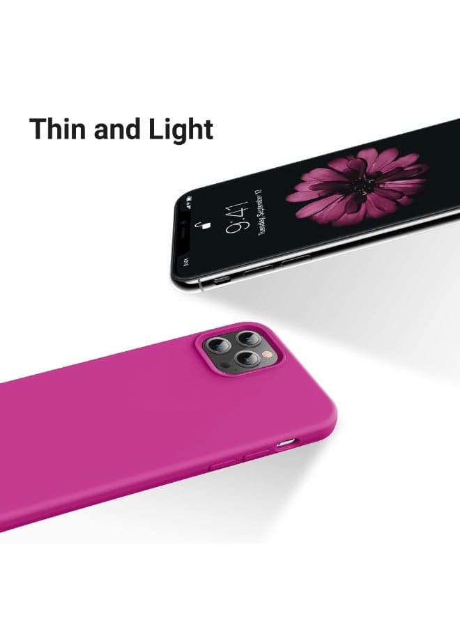 Compatible with iPhone 16 Pro Case 6.3 Inch Slim Liquid Silicone 4 Layers Soft Gel Rubber Shockproof Protective Phone Case with Anti Scratch Microfiber Lining (Rose Red) Cases & Covers (٤)
