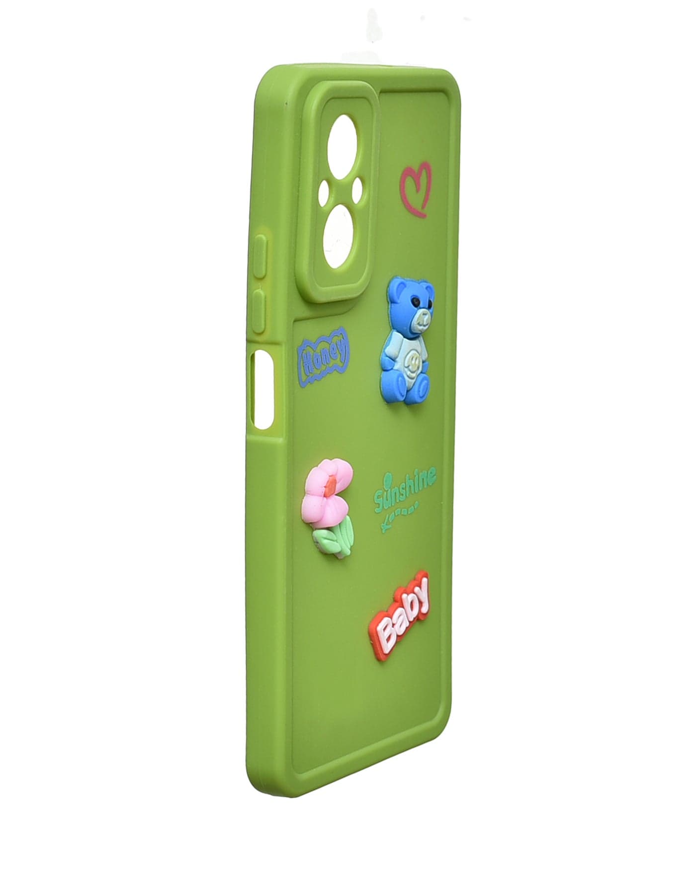 Silicone Phone Case With Cute Design for Realme C67 4G - Green Cases & Covers (٢)