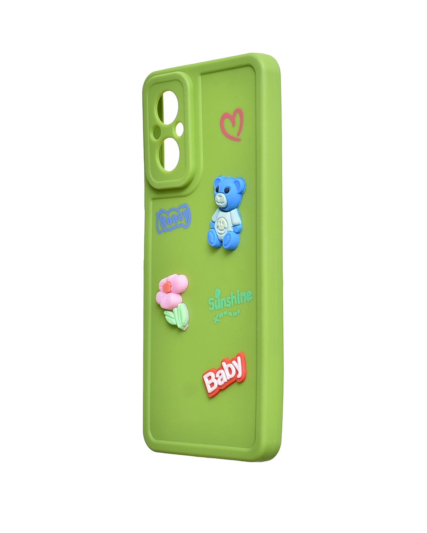 Silicone Phone Case With Cute Design for Realme C67 4G - Green Cases & Covers (٣)