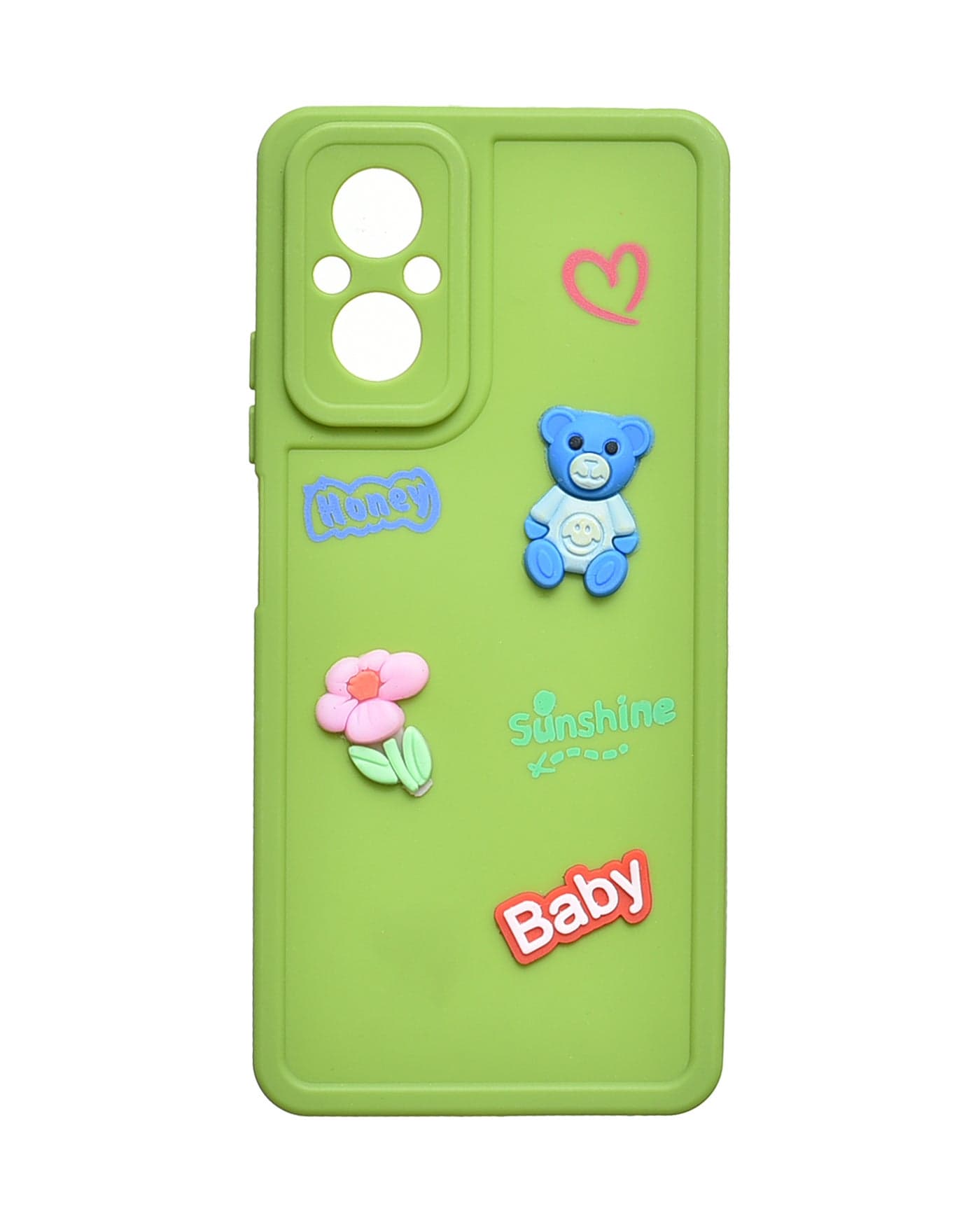 Silicone Phone Case With Cute Design for Realme C67 4G - Green Cases & Covers