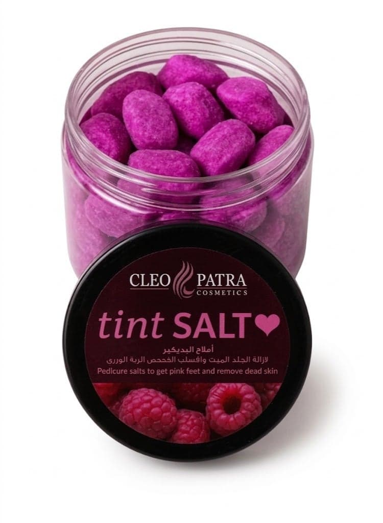 Cleopatra Raspberry Pedicure Tint Salt for Exfoliating and Pink Feet - 500ml Corn Callus Treatment