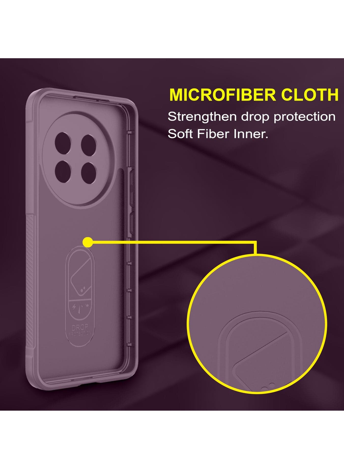Premium Protection Back Silicone Case Compatible with Realme 13 Pro 5G/13 Pro Plus 5G Magic Shield Shockproof Case with Camera Protection (Lavender) Cases & Covers (٧)