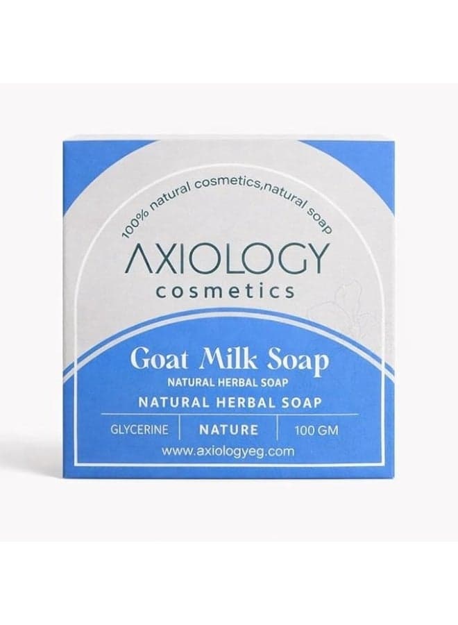 Axiology Goat Milk Soap, Natural Herbal Bar with Glycerine, 100g