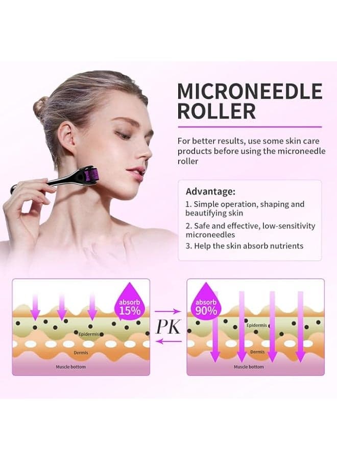 Derma Roller with 540 Titanium 1mm Micro-Needles for Face and Hair Growth Face Massagers & Rollers (3)