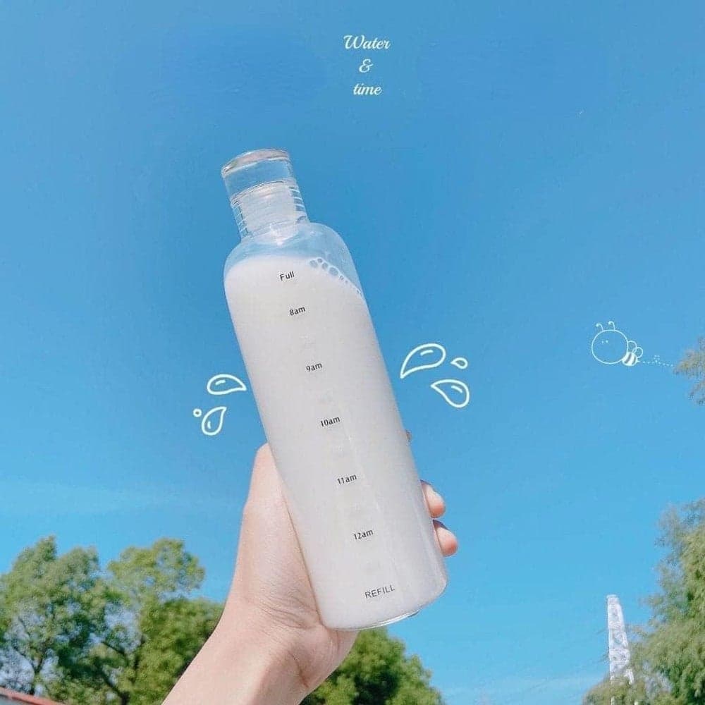 Healthy Water Bottle with Gradient Timing BPA Free Plastic Leakproof Safe Hot... Sports Water Bottles (٧)