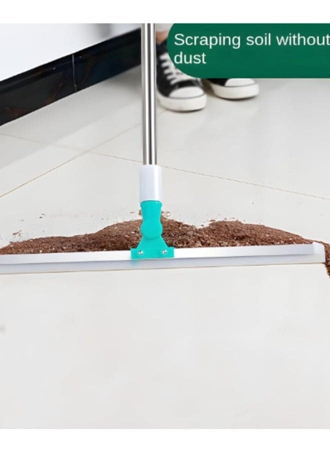 Floor Squeegee and Window Shower Cleaner Silicone Wiper with Long Adjustable Stainless Steel Extension Pole Premium Multipurpose Cleaning Mop for Bathroom Glass and Tiles (٤)