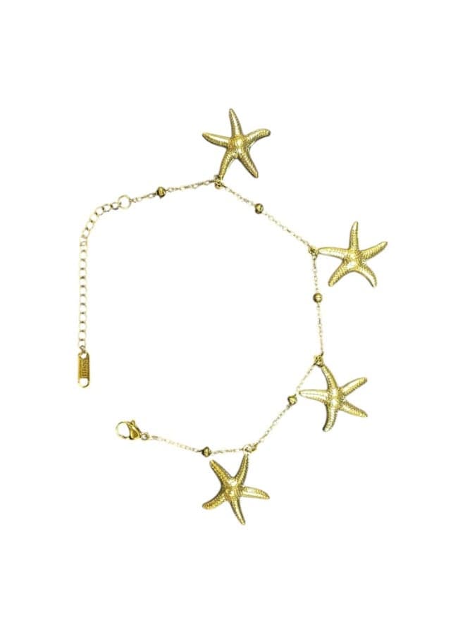 Starfish-Shaped Bracelet for Women and Girls, Elegant Ocean Inspired Fashion Jewelry with Decorative Starfish Design, Lightweight Beach Ready Summer Wrist Accessory for Daily Wear, Travel and Gifting Girls' Bracelets & Bangles (٣)