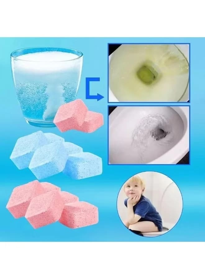 Convenient fruit-scented toilet cleaning tablets, fast stain removal, scented and deodorizing toilet cleaning tablets, 12 tablets Bathroom Cleaners (١١)