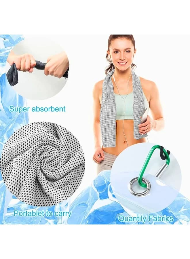 Customized Quick-Drying Ice Cooling Towel For Outdoor Sports, Sweat-Absorbent Microfiber Gym Towel With Instant Cooling, Sublimation Printing For Fitness, Camping, Neck, Face & Travel Use Bath Towels (٧)
