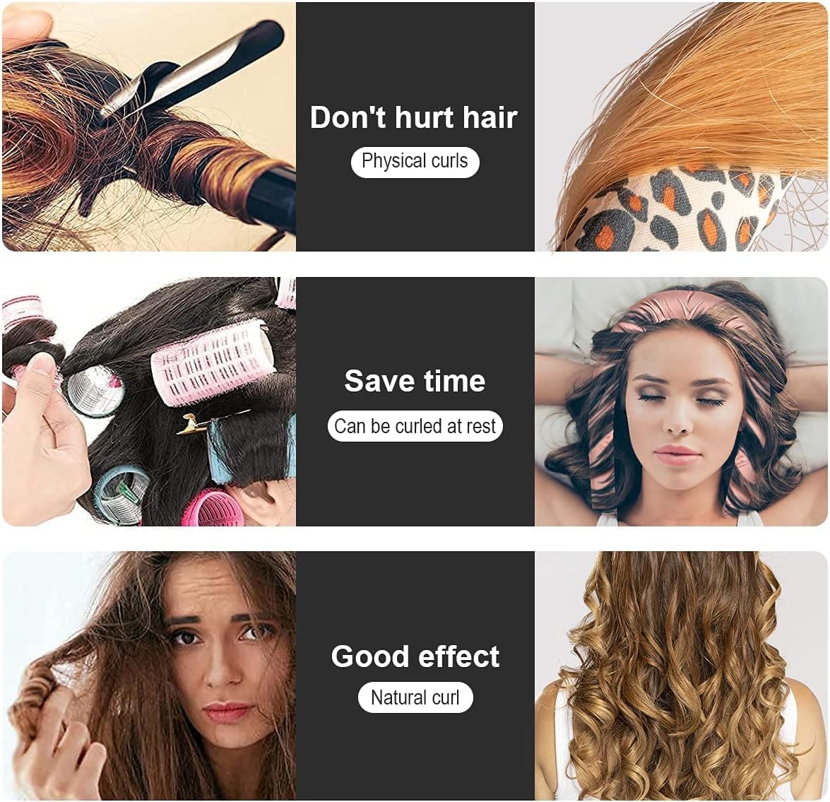 Heatless Curling Rod Headband - Overnight No Heat Curlers for Long Hair with ... Hair Rollers (4)