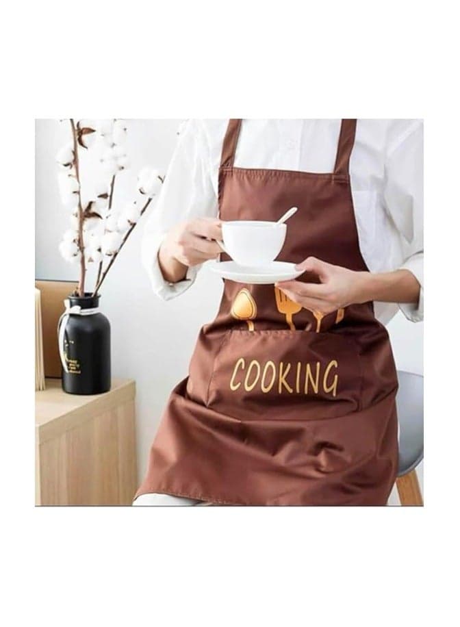PVC Kitchen Apron, Waterproof Cooking Apron with Coral Fleece Hand Towels, Expandable Pocket, Unisex Chef Apron for Men and Women, Cooking, Painting, Housework (3)