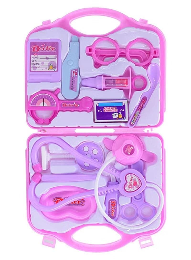 First Aid Kit Doctor Prentend Play Toy Set Pink Color Portable 4+ Years Age Groups Doctor Playsets