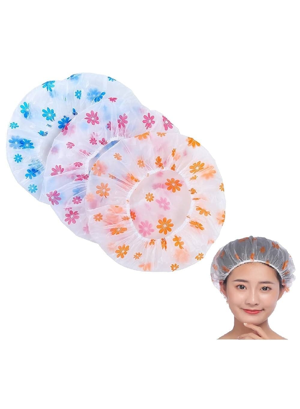 maya accessories 1pcs Shower Cap For Women Waterproof Easy To Use may vary color (٣)