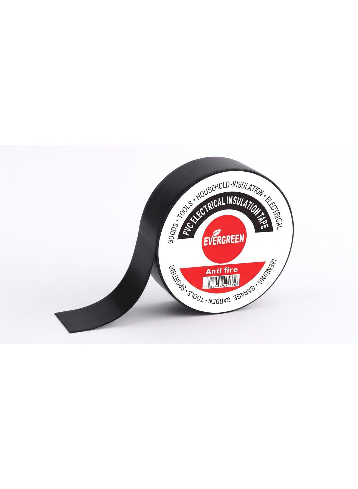 EVERGREEN Heavy-Duty PVC Electrical Insulation Tape - Flame Retardant, Black (18mm x 10m)(Pack of One Piece)