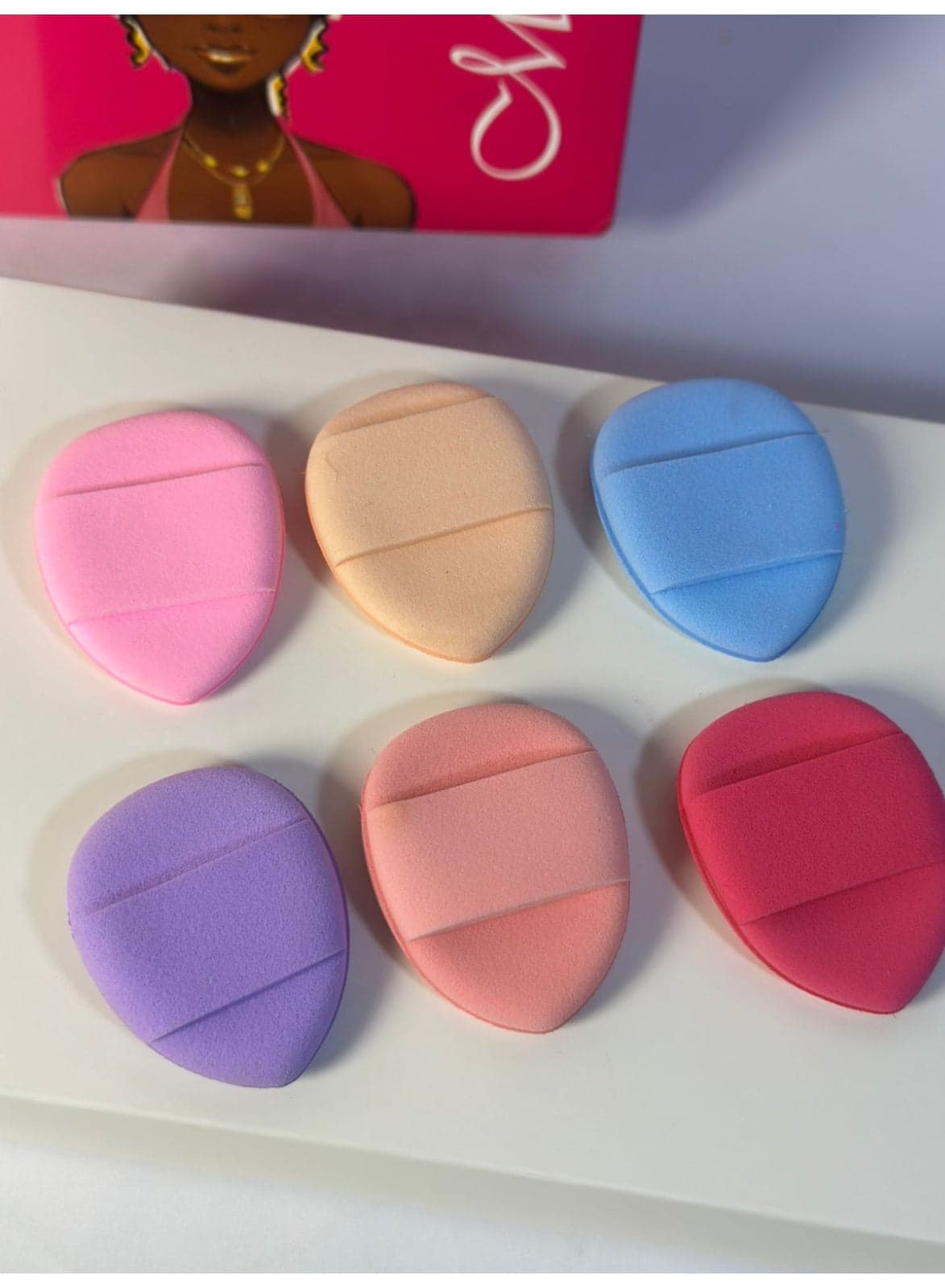 Mini Water Drop Powder Puff Rubycell Non Latex Dual Makeup Sponge Blender Puff pack of 6PCS Make Up Sponges (٤)