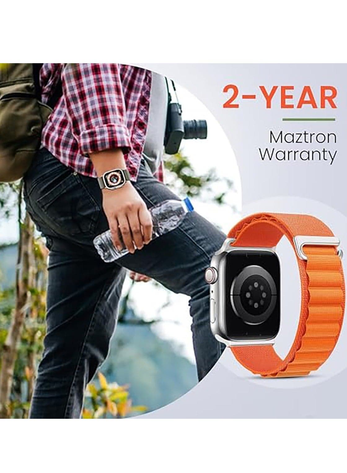 Trail/Alpine Loop Nylon Band Compatible with Apple Watch Ultra 2/Ultra Band 49mm 45mm 44mm 42mm, Adjustable with Metal C-Hook Strap for iWatch Ultra Series 9/8/7/6/5/4/3/2/1/SE2/SE Smartwatch Bands (٥)
