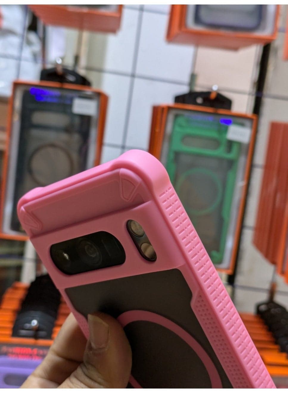 Magnetic Case for Google Pixel 8 Pro , Compatible with MagSafe,Translucent Matte Anti-Fingerprint Back Slim Shockproof Protection Phone Case - Pink Cases & Covers (٩)
