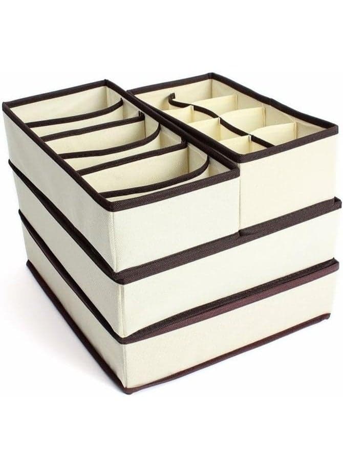 4 Pieces Drawer Organizer Set – Multi-Compartment Storage Organizers for Clothes & Accessories Desk Accessories & Workspace Organizers