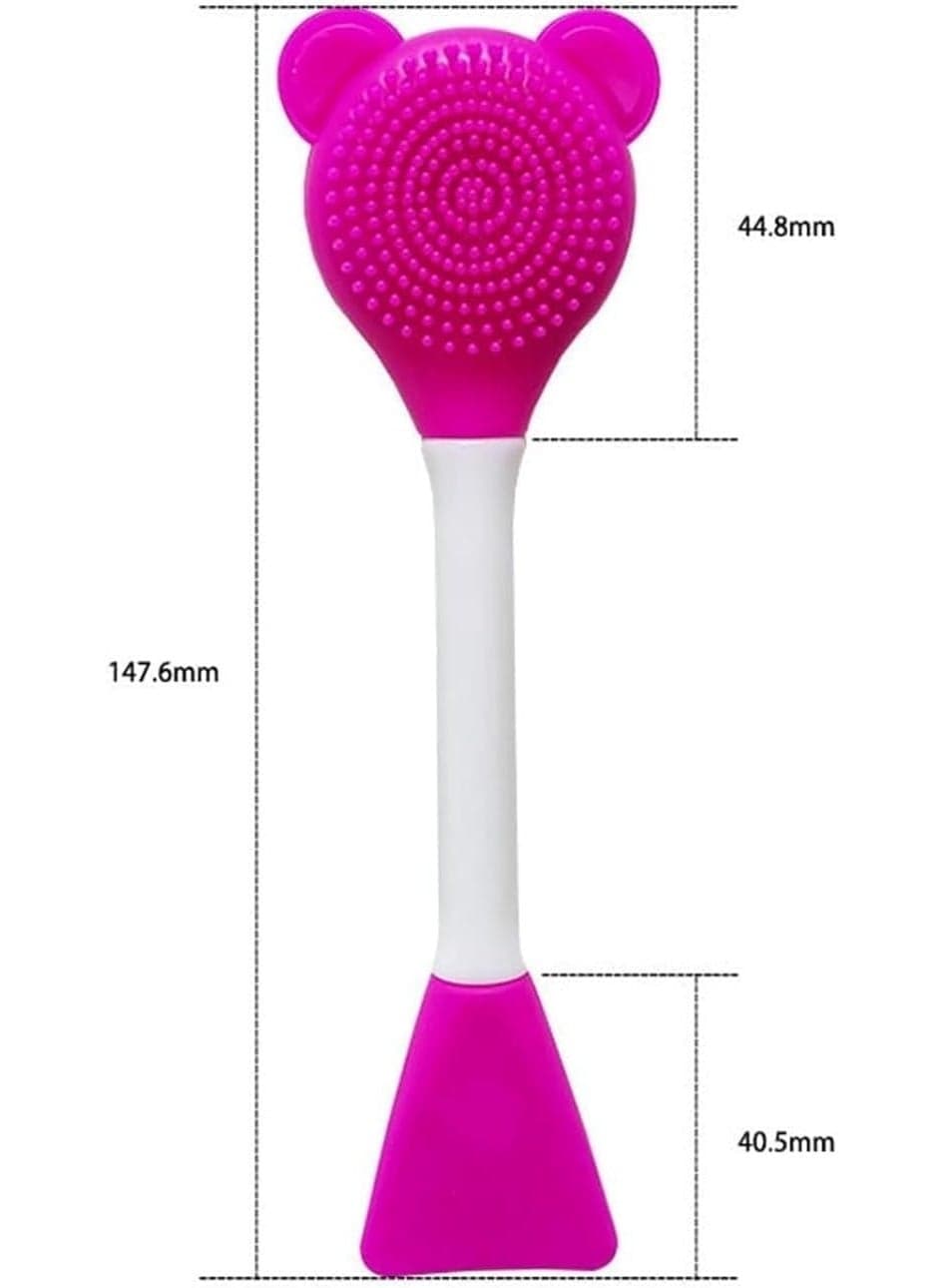 2-in-1 Soft Silicone Bear Face Cleansing Brush Hand Wash Face Brush Easy Face Mask Work Brush Multi Color (3)