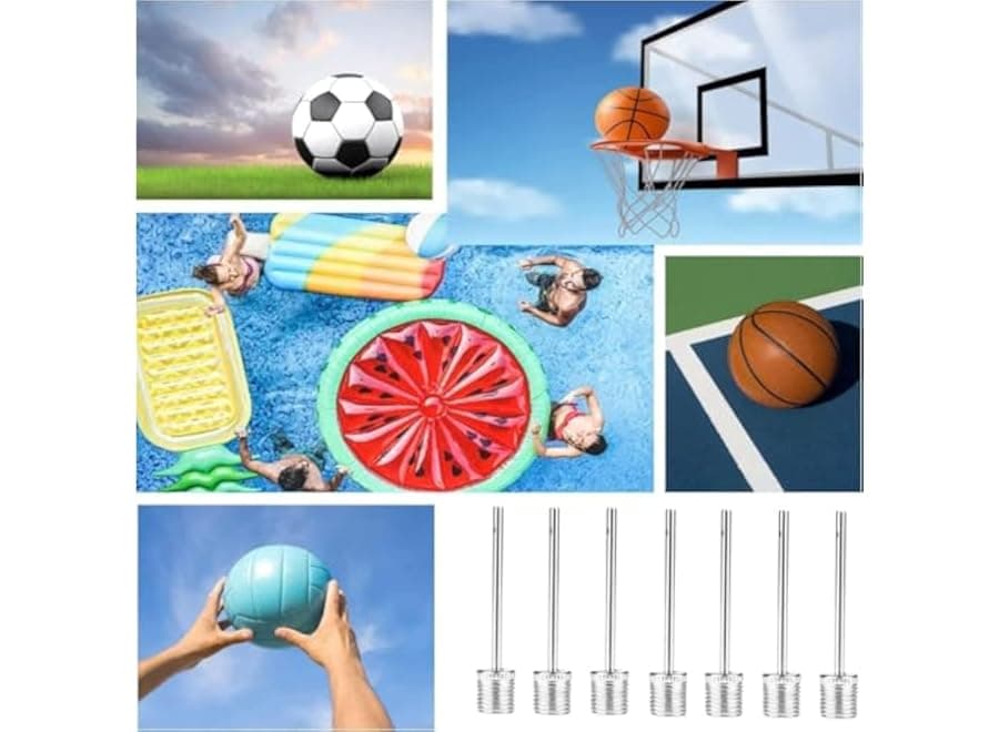 Set of 5 stainless steel sports ball inflation needles—suitable for soccer balls, basketballs, volleyballs, and other balls; durable, rust-resistant, and easy to use. Football (٥)