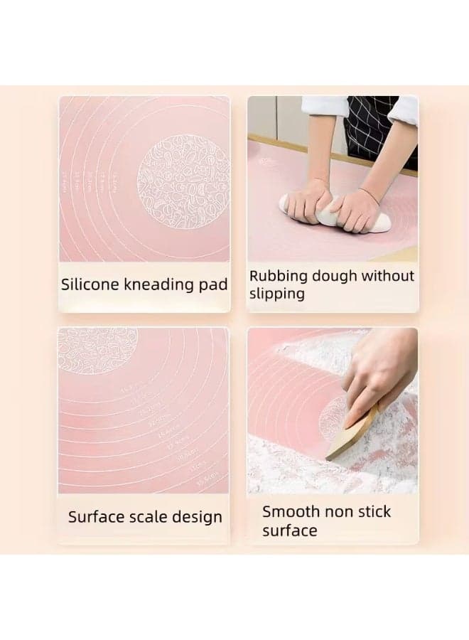 Large Non-Stick Reusable Silicone Pastry Mat 43 x 35 cm Overall Dimensions 50 x 40 cm - Food Grade Silicone Mat for Dough, Pastry, Pizza Non-Slip with Precise Measurements for Dough Rolling and Surface Protection Heat Resistant Thick Food Grade Silicone Mat for Pizza, Baked Goods, Pies Can be used as an oven liner or rolling pin (Simone) Decorating Tools (٣)