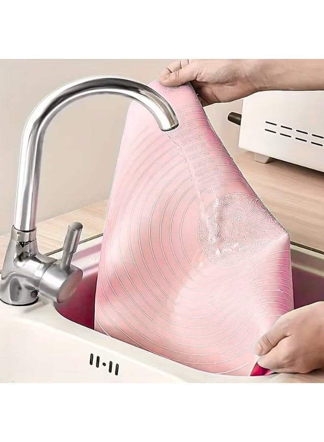 Large Non-Stick Reusable Silicone Pastry Mat 43 x 35 cm Overall Dimensions 50 x 40 cm - Food Grade Silicone Mat for Dough, Pastry, Pizza Non-Slip with Precise Measurements for Dough Rolling and Surface Protection Heat Resistant Thick Food Grade Silicone Mat for Pizza, Baked Goods, Pies Can be used as an oven liner or rolling pin (Simone) Decorating Tools (٤)