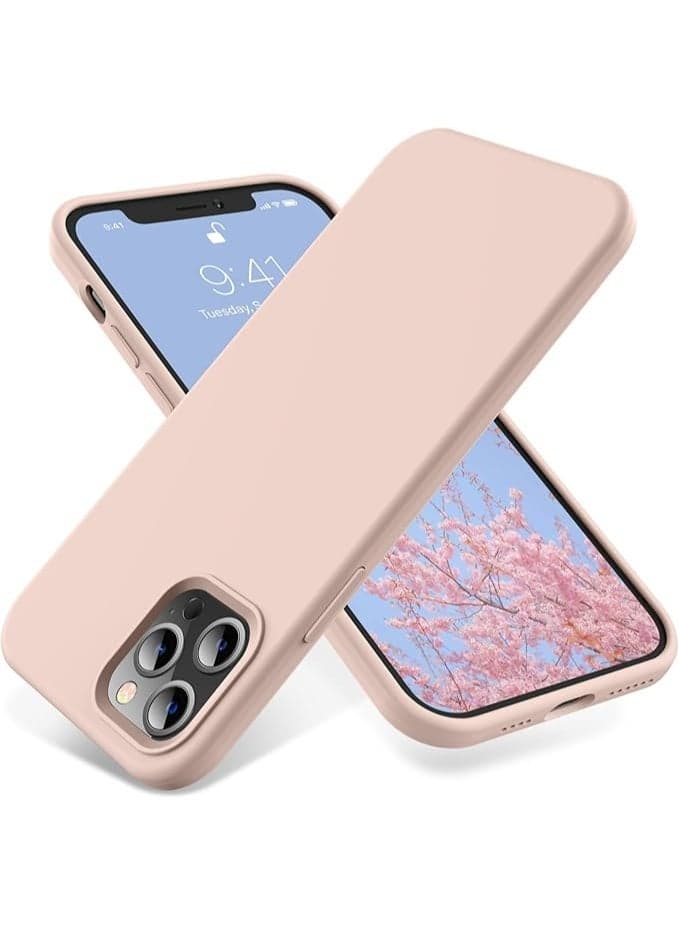 Silicone Phone Case Compatible with Apple iPhone 13 Pro Max - Made of Silicone and Soft TPU - Pink