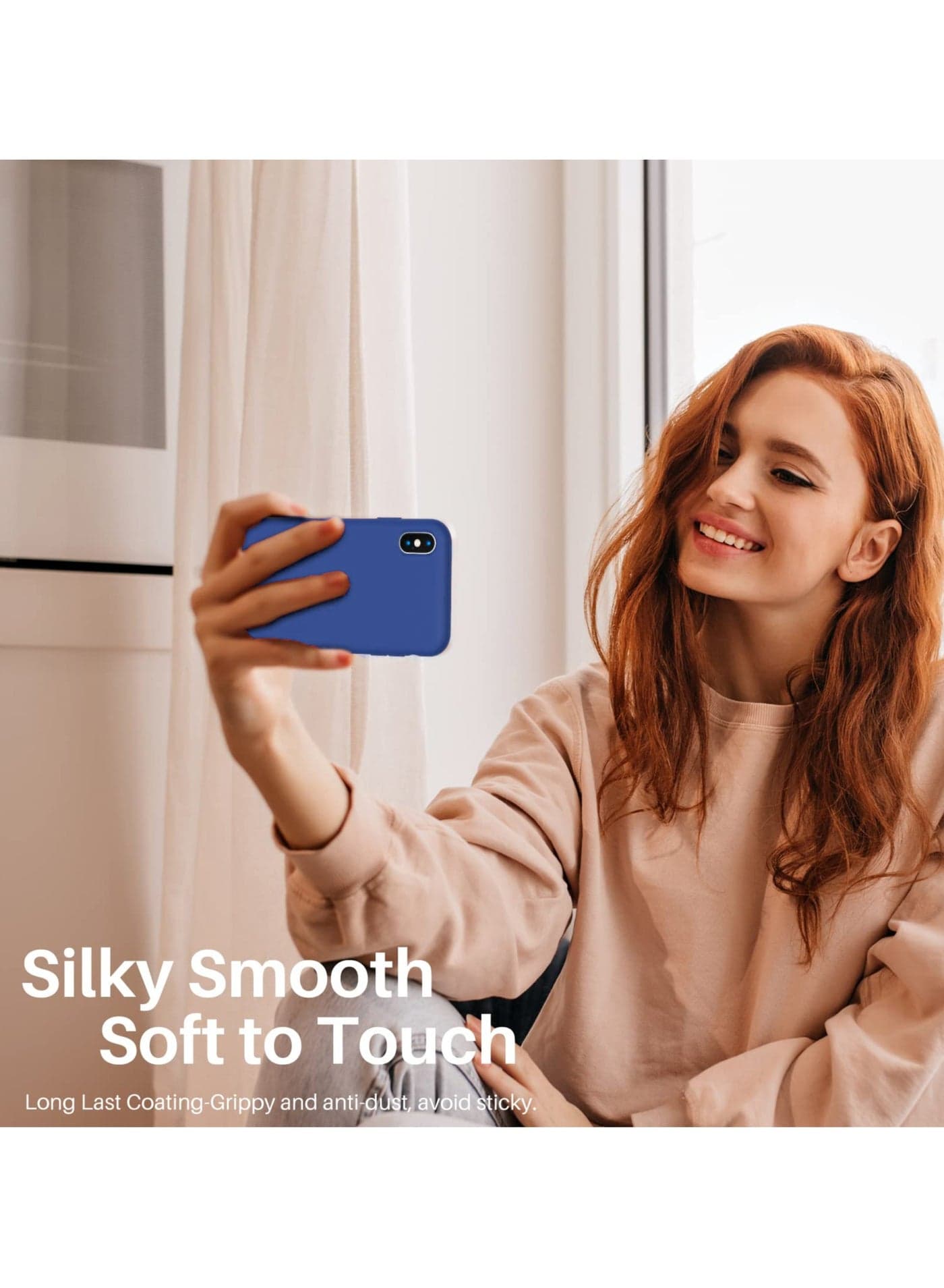 Compatible with iPhone X/Xs Case 5.8 Inch Slim Liquid Silicone 4 Layers Soft Gel Rubber Shockproof Protective Phone Case with Anti Scratch Microfiber Lining (Royal Blue) Cases & Covers (٥)