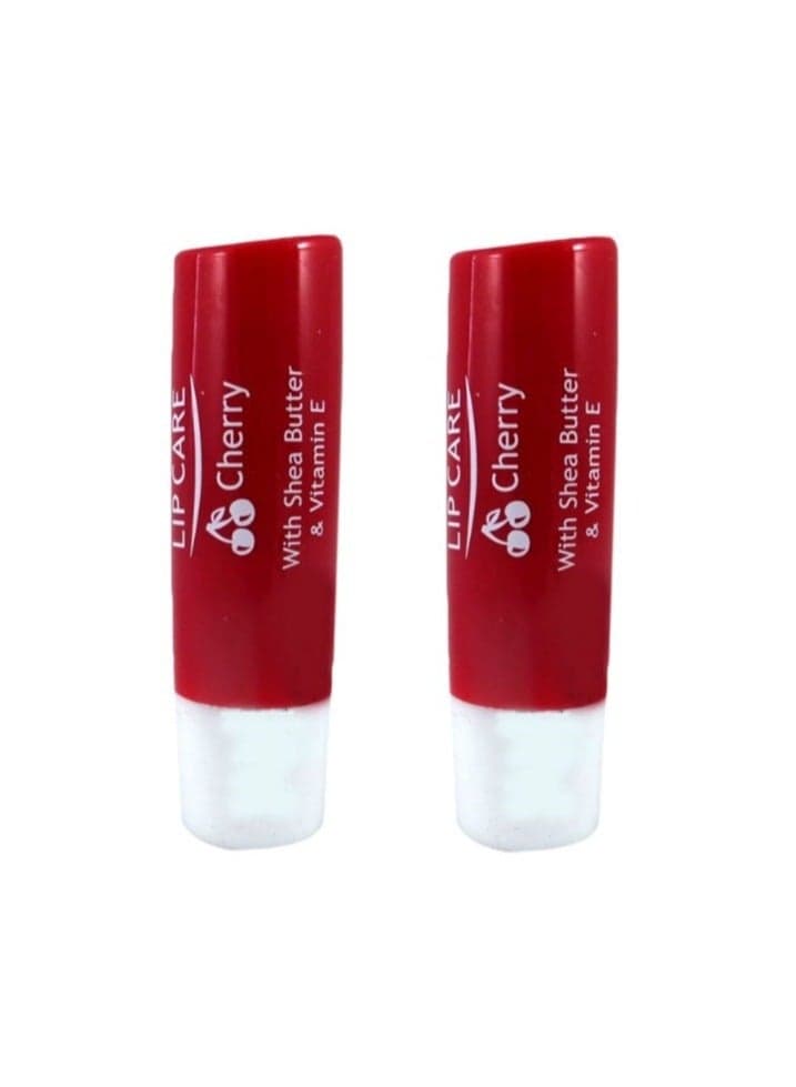 2-Pieces Lip Care with Shea Butter and Vitamin E Cherry Lip Balms & Butters