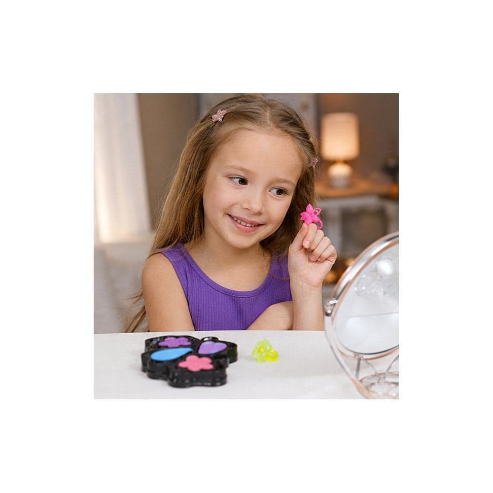 Kids Makeup Set Toy with Butterfly Palette, Brush, and Ring for Girls Beauty Playsets (٤)