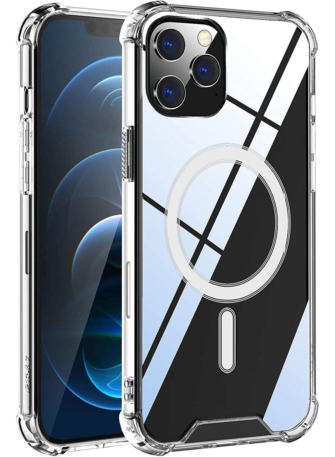 Magnetic Case for iPhone 12 Pro Max Wireless Charge Magsafe Transparent TPU Anti shock Shockproof Corners Thin Crystal Case for iPhone 12 Pro Max 6.7 Inch - Clear