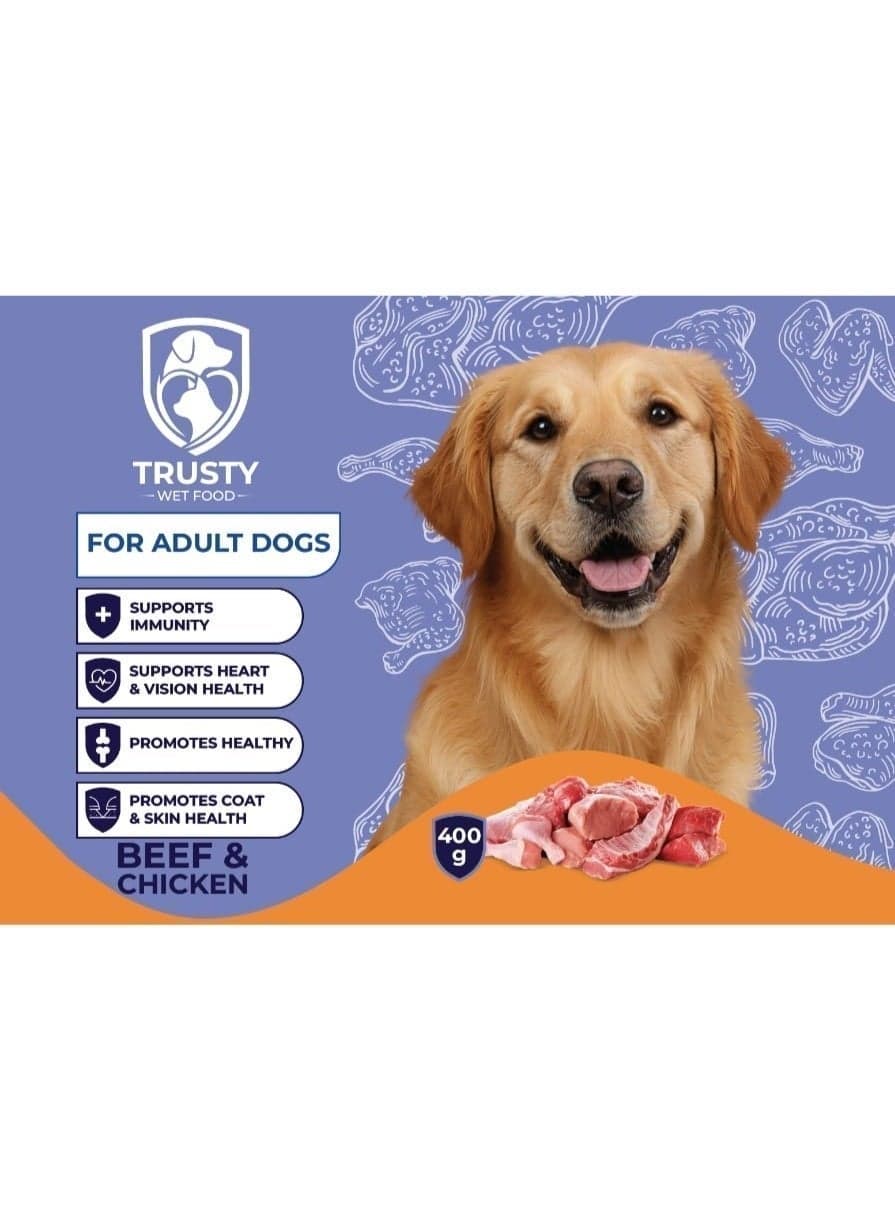Trusty Cane – Wet Food for Adult Dogs | Natural Beef & Chicken 400g | Supports Immunity & Promotes Health Dog Wet & Canned Food (٣)